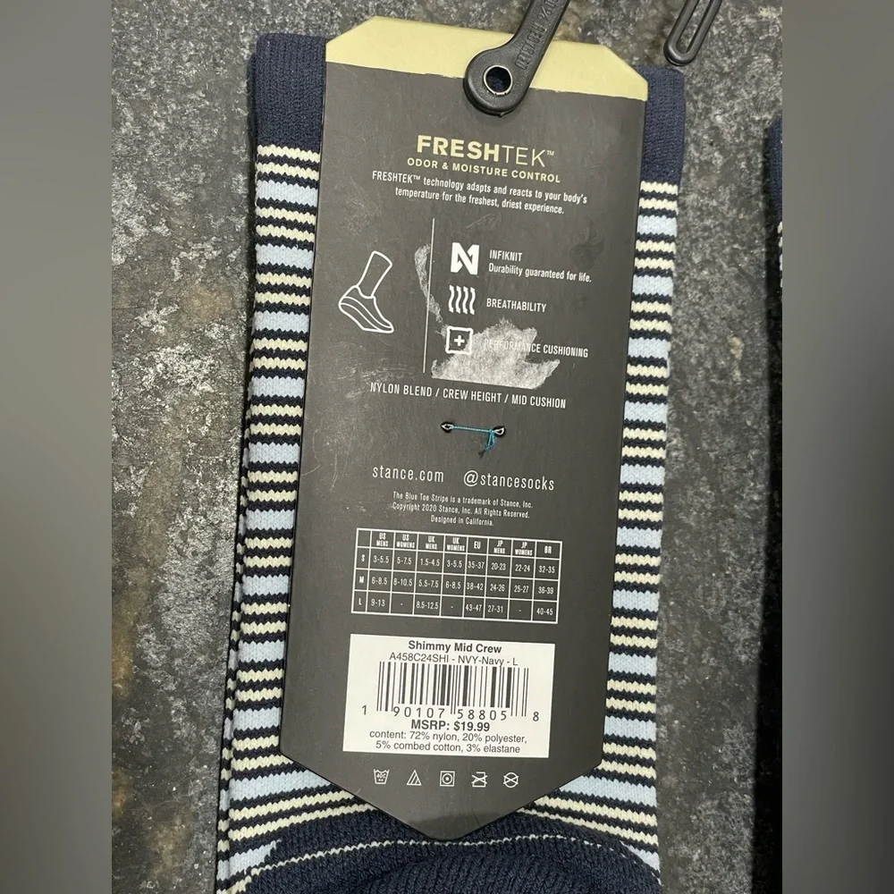 Stance Men's Shimmy Full Length Socks, men’s size 9-13